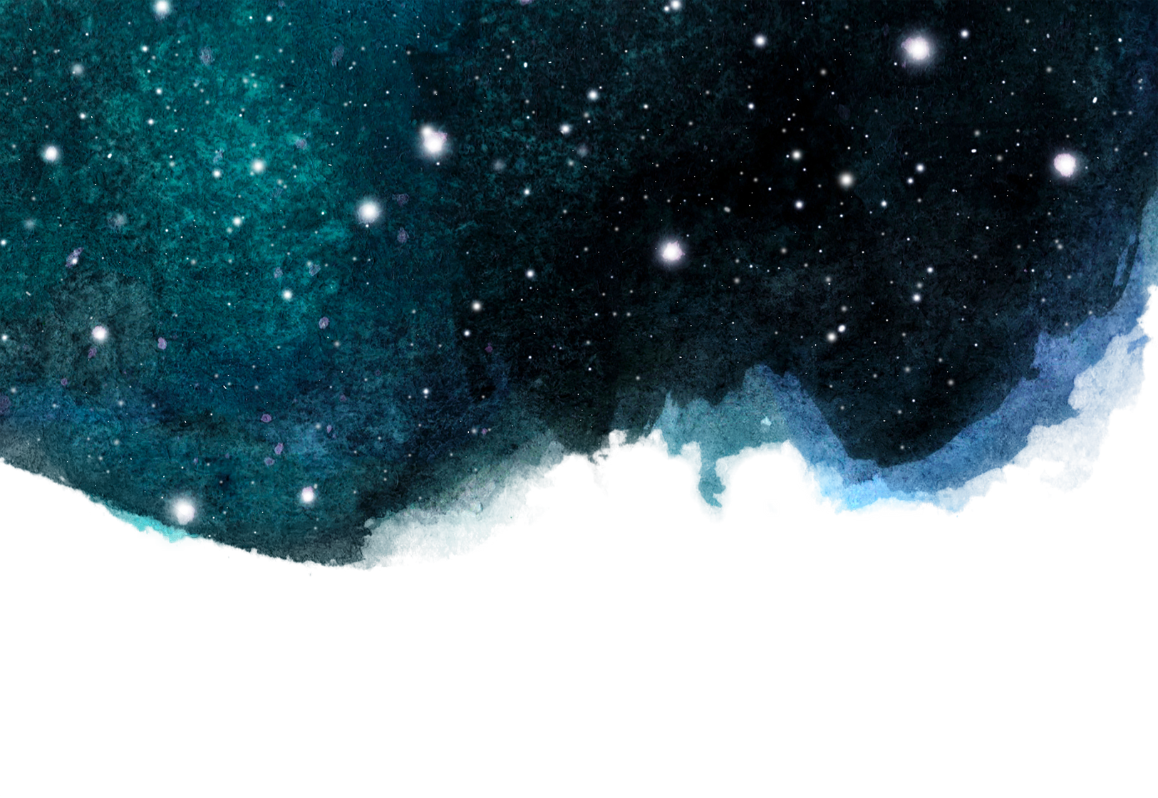 Watercolor Night Sky Background with Stars